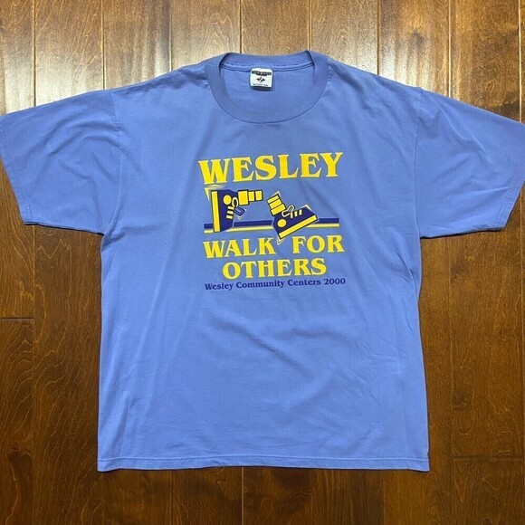 Wesley 2000 Walk For Others Community Charity Event Vintage Blue Yellow Size XL - Picture 3 of 7